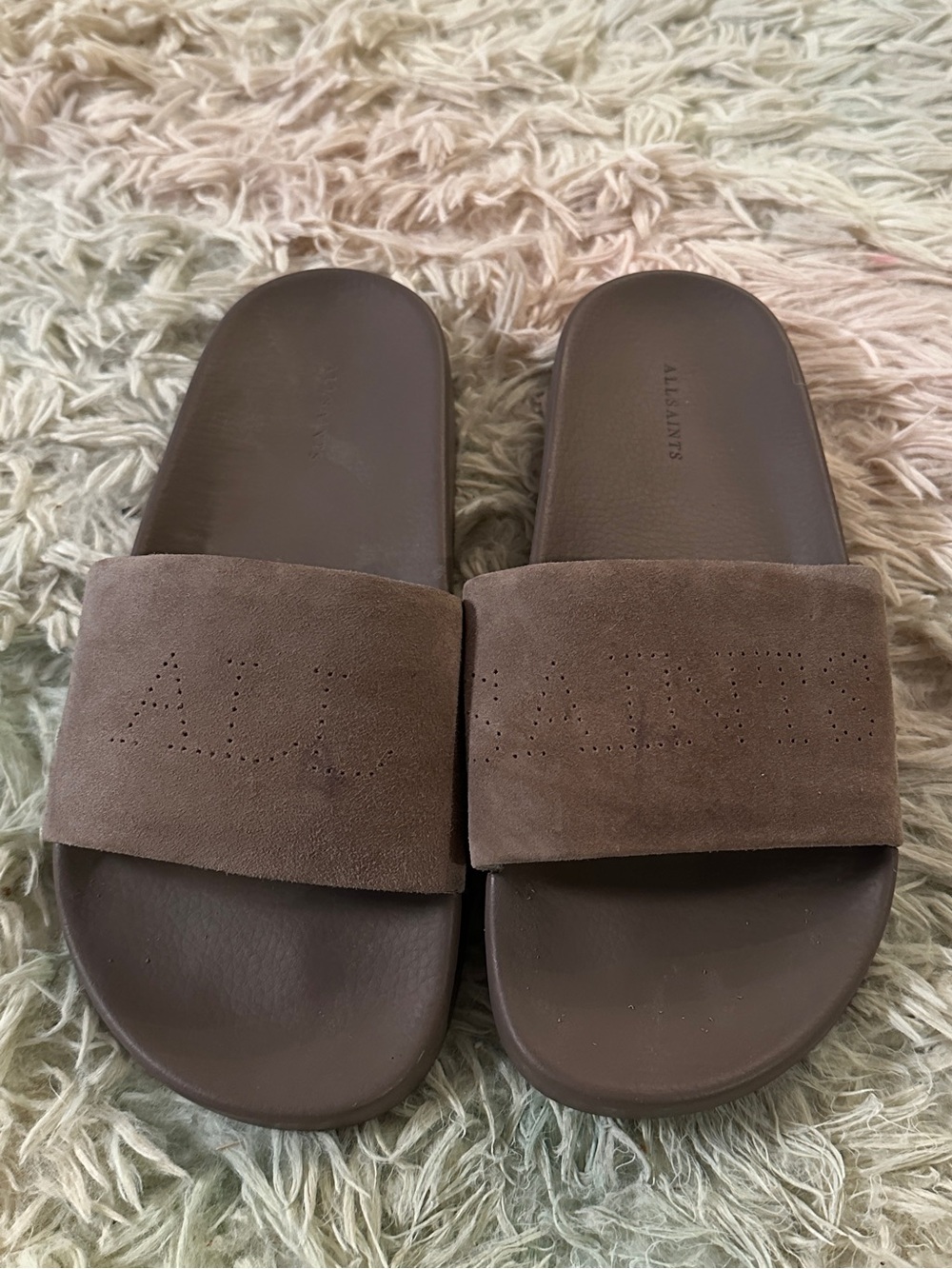 AllSaints Karli Suede Sliders Size 38 - Picture 6 of 9